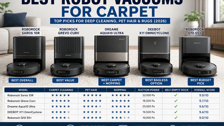 Best Robot Vacuums for Carpet (2026): Top Picks for Rugs, Pet Hair & Deep Cleaning