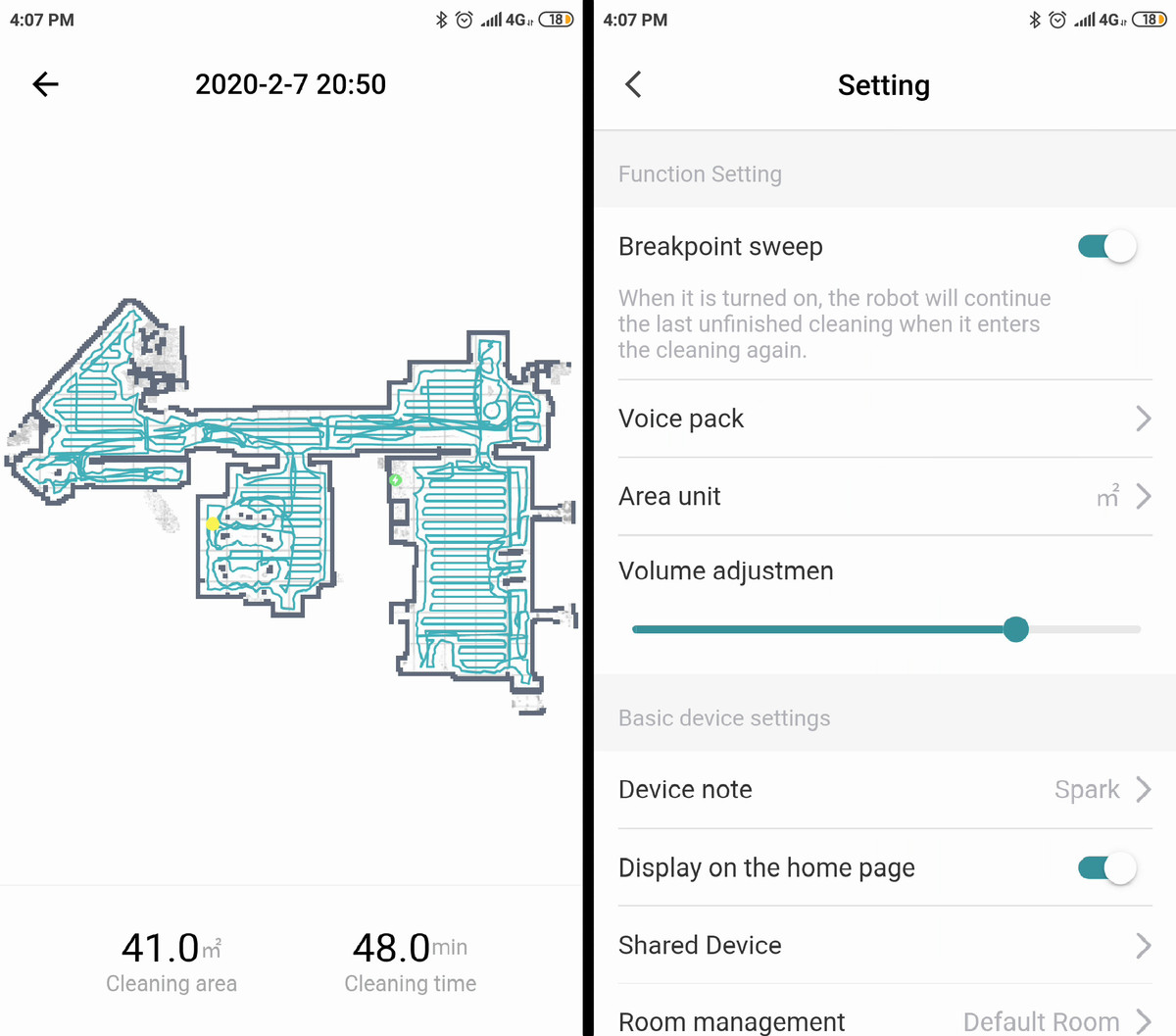 Zigma app screenshot: map and app settings