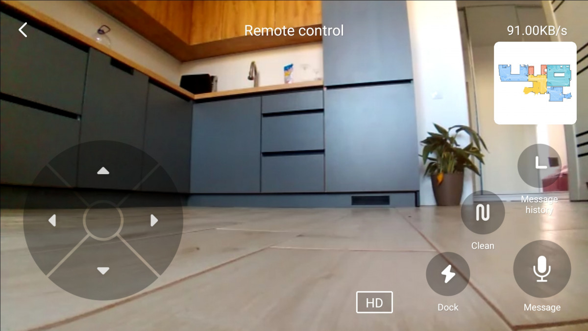 Roborock S6 MaxV remote camera demonstration