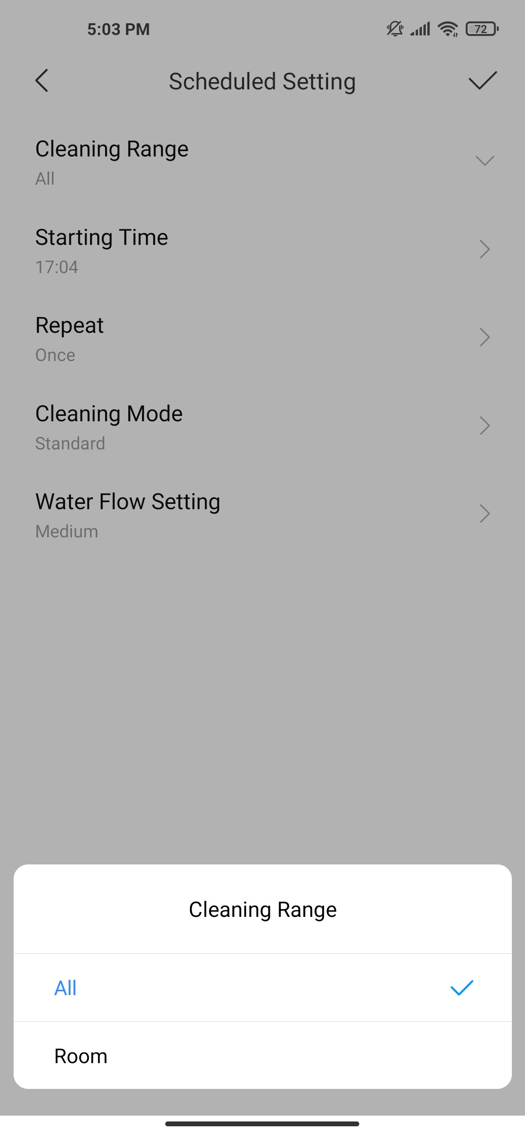 Scheduled settings